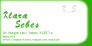 klara sebes business card